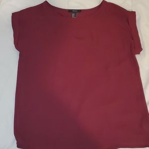 Forever 21 oversized burgundy blouse